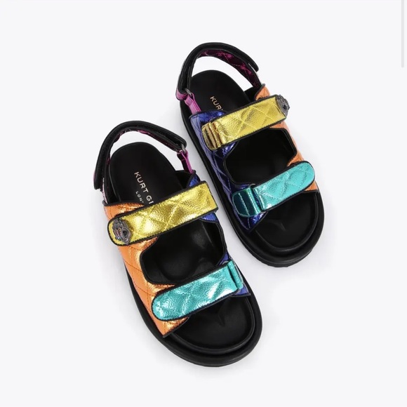 Kurt Geiger Gold and Blue Sandals Sporty Style - Picture 13 of 14